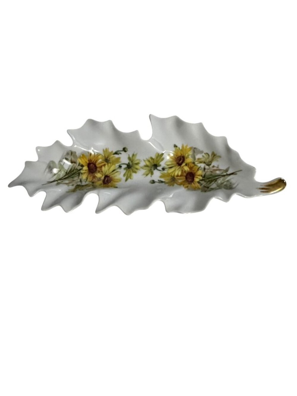 Vintage Old Nuremberg Bavaria Germany Porcelain Leaf Trinket Dish Daisy Floral G